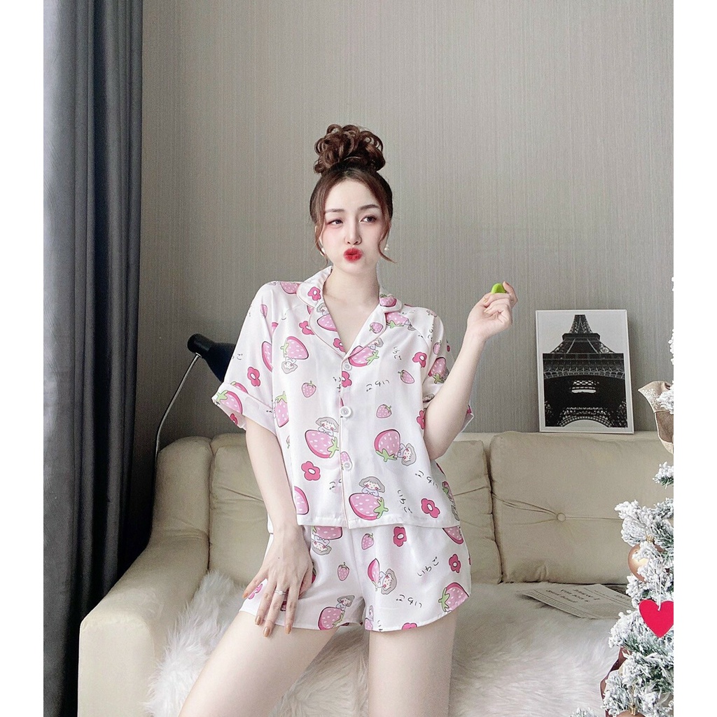 Đồ Bộ Mặc Ở Nhà ANVI, Đồ Pijama Nữ Ngắn Tay Đẹp Thời Trang Dễ Thương Vải Lụa Cao Cấp Quần Short Đùi | BigBuy360 - bigbuy360.vn