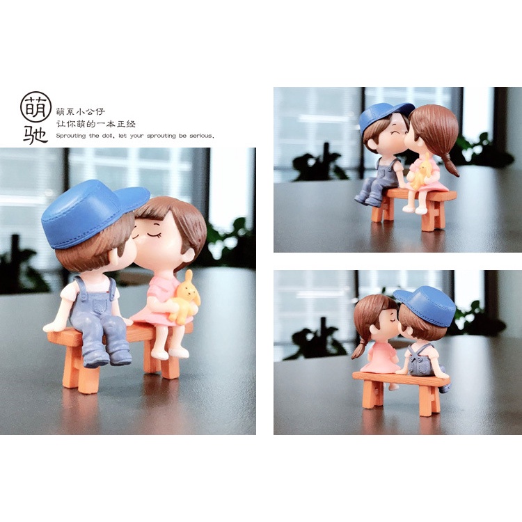 Decor Ô Tô Bàn Làm Việc Phòng Khách Cặp Đôi Nam Nữ Cực Xinh - Phụ Kiện Trang Trí Xe Hơi Hitechlife Cao Cấp Giá Rẻ