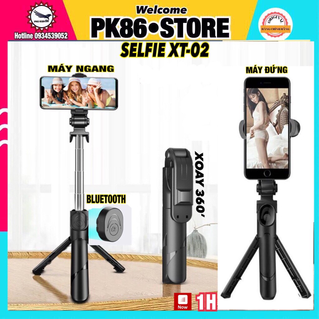 Gậy chụp ảnh, tripod selfie tự sướng kết nối bluetooth STAND XT 02 kiêm giá đỡ 3 chân cho điện thoại | WebRaoVat - webraovat.net.vn