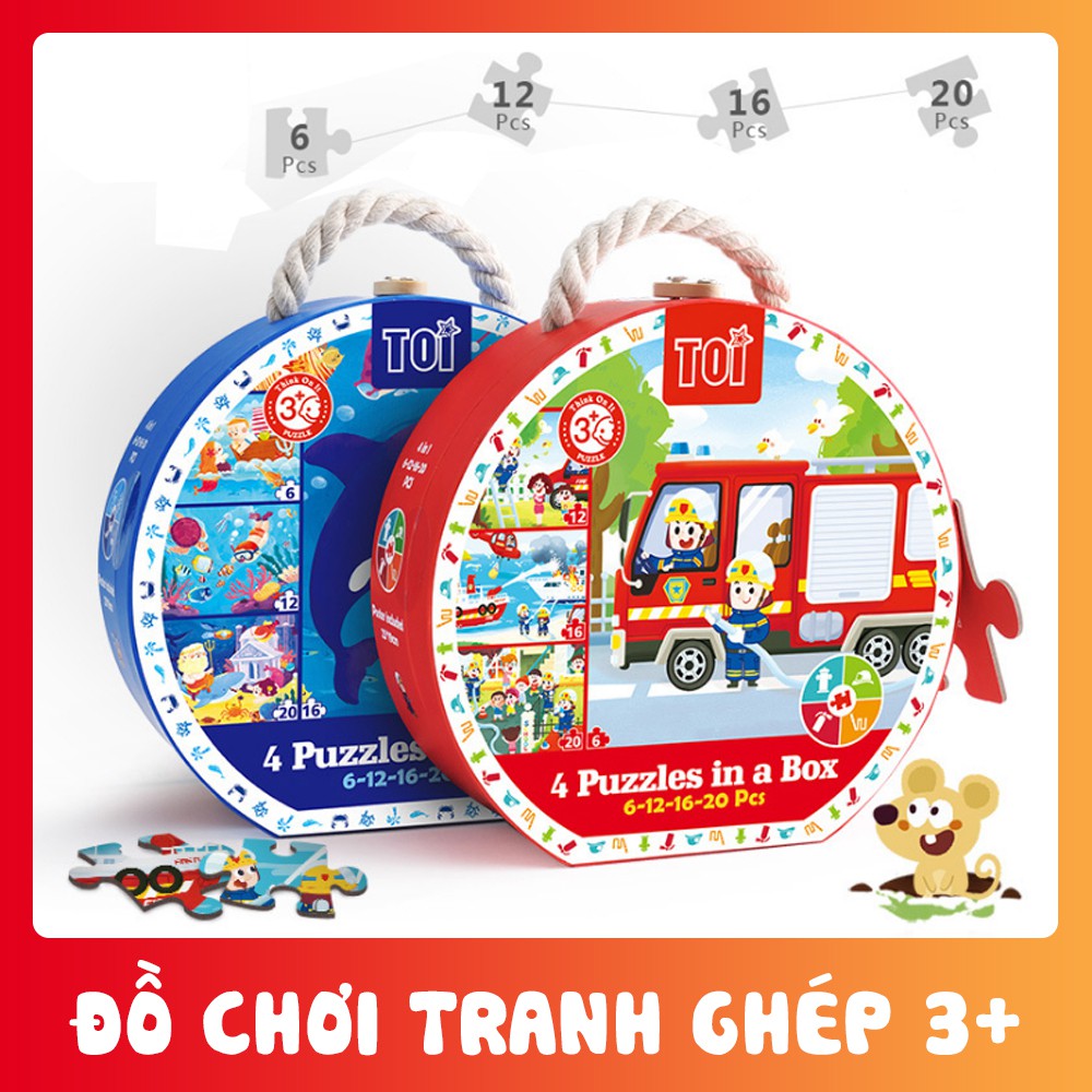 Hộp tranh ghép 4 cấp độ - TOI