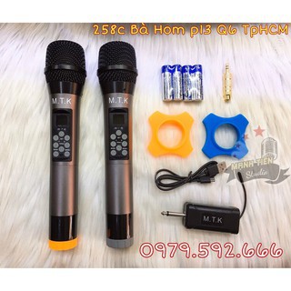 [loại 1] Micro không dây MTK chuyên karaoke gia đình, micro oto, thu âm livestream, tùy chỉnh Bass,Treble trên thân mic