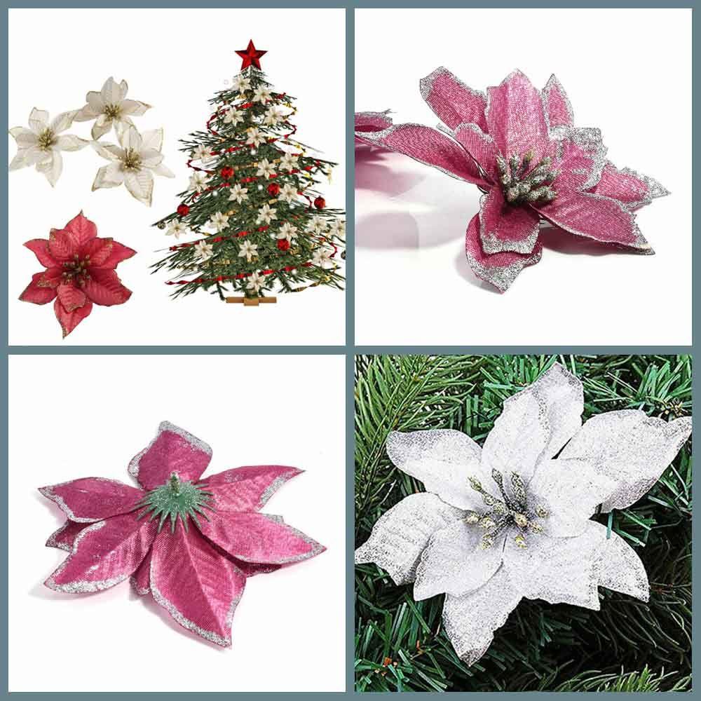 Set 8 Phụ Kiện Trang Trí Giáng Sinh / Đám Cưới Lấp Lánh 13cm DIY