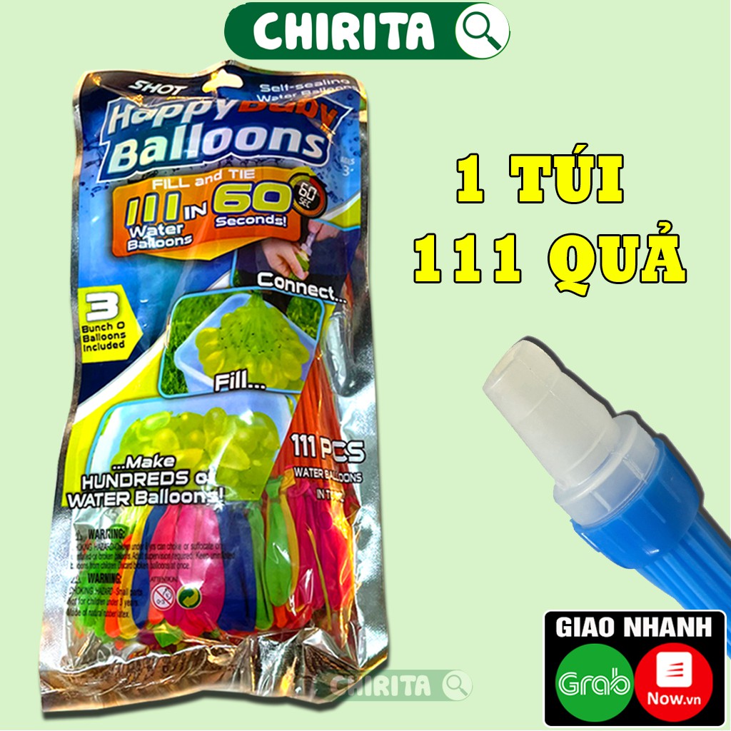 Bộ 111 Bong Bóng Nước MAGIC BALLOONS Nhiều Màu - Có Sẵn Đầu Bơm