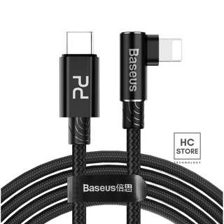 [Sạc Nhanh 18W] Cáp Type C to Lighting - Cáp Iphone Bọc Dù - BASEUS MVP Elbow 1m-2m