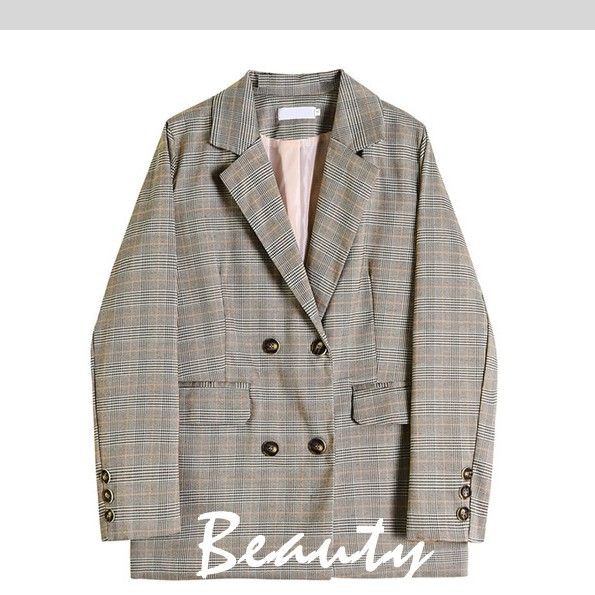 Áo Blazer sọc caro 2 hàng cúc (C74) - HÀNG ORDER