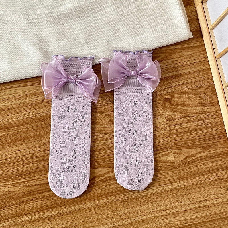 Xixi Vớ Cổ Vừa Thiết Kế Rỗng Phong Cách Lolita Calcetines