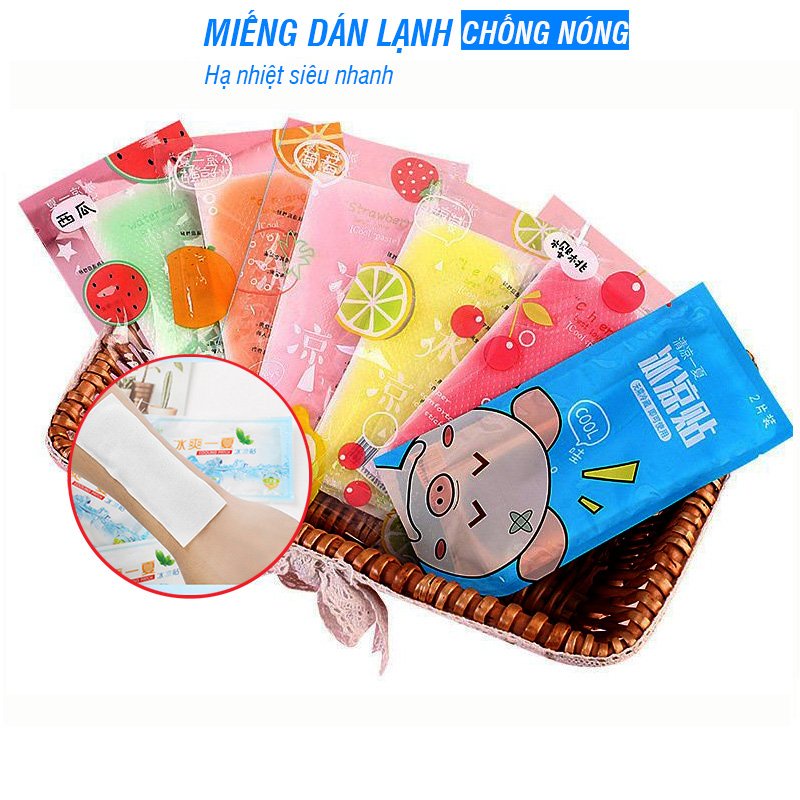 Combo 2 miếng dán làm mát/hạ sốt giải nhiệt mùa hè hương trái cây