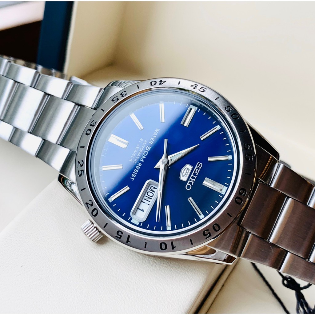 Đồng hồ Nam Seiko 5 Automatic SNKD99K1 Mặt xanh,Lịch thứ ngày-Máy cơ tự động-Dây kimm loại cao cấp-Size 38mm