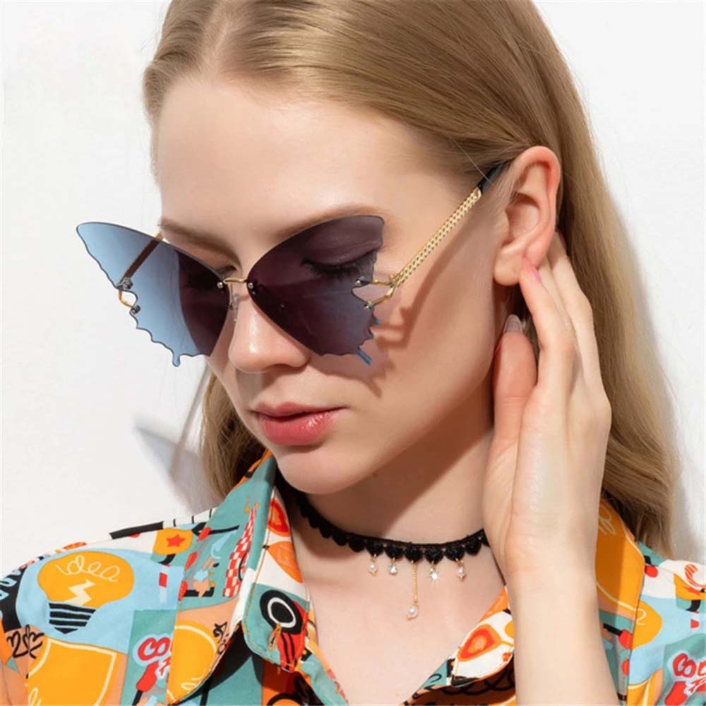 Kính mát trong suốt chống tia UV hình bướm nhiều màu sắc thời trang phong cách hiện đại cho nữ