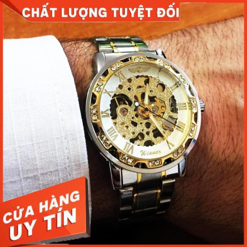 FreeShip Đồng Hồ Cơ Nam AUTOMATIC Chính Hãng WINNER Dây Thép Cao Cấp Đẹp Giá Rẻ Kiểu Dáng Thời Trang Sang Trọng