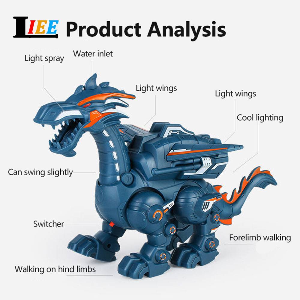 Đồ Chơi Robot Điện Tử Phun Nước Hình Khủng Long Cho Bé