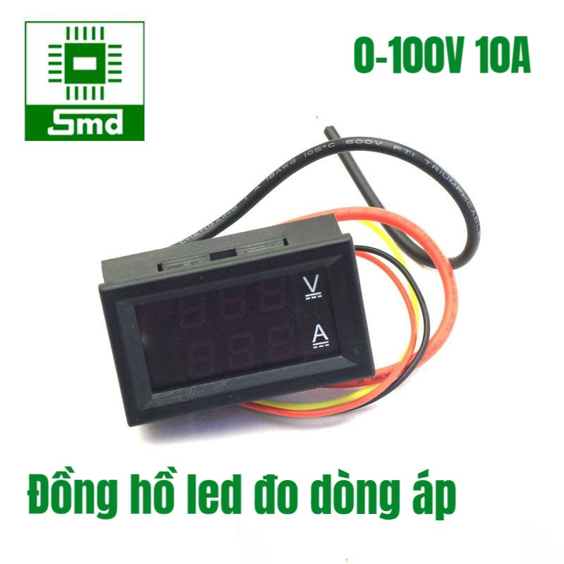 Đồng hồ Led đo dòng áp DC kỹ thuật số 100V 10A