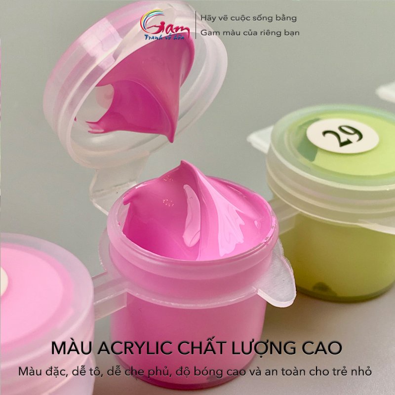 Tranh Số Hoá GAM Hoa Cúc Trắng Đơn Giản Dễ Tô Có Khung Nâng Cấp Lọ Màu 5ml Kèm 2 Bộ Cọ HL4609