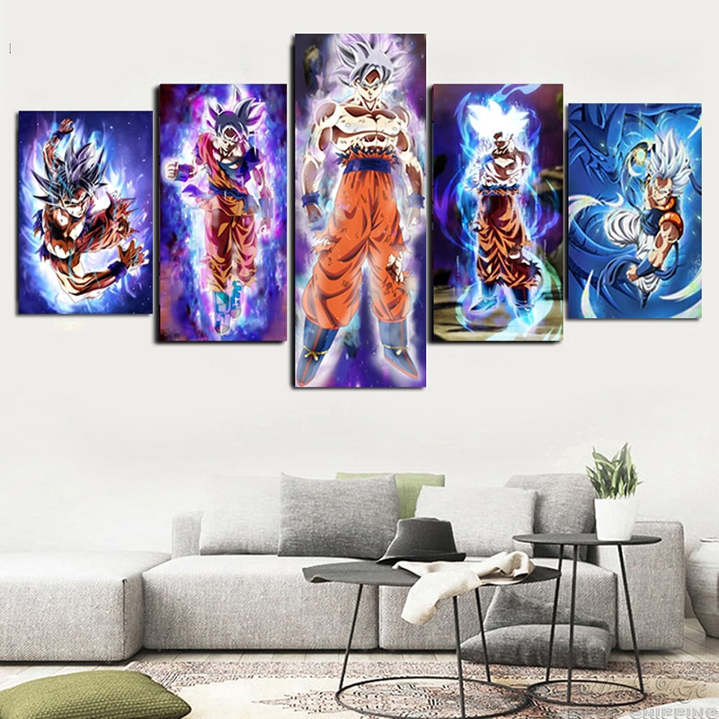 Tranh Treo Tường 5 Miếng Ghép Hình Anime Dragon Ball Z