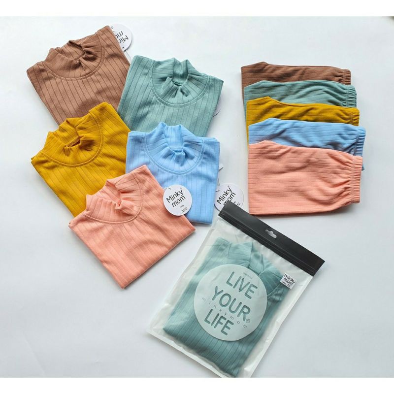 Bộ Minky Mom Thun Gân Cổ 3p Cho Bé Trai Bé Gái [ Bo Thu Dong ]