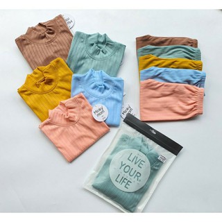 Bộ Dài Tay Cho Bé [ FREE SHIP ] Bộ Minky Mom Thun Gân Cổ 3p Cho Bé Trai Bé Gái [ Bo Thu Dong ]