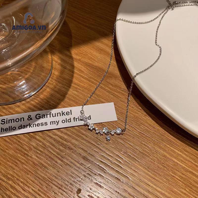 ✨✨Vòng cổ Mặt Hoa Đính Đá Lấp Lánh Sang Trọng Thời Trang Cho Nữ