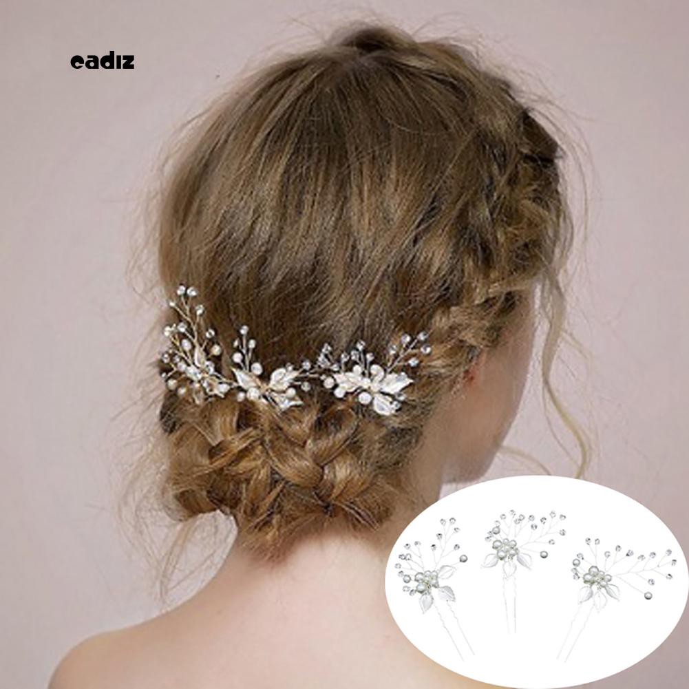 Trâm cài tóc cô dâu đính hạt giả ngọc trai