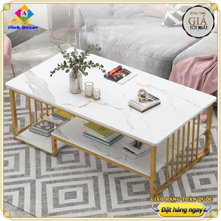 Bàn phòng khách, bàn trà sofa khung sắt vuông họa tiết vân cẩm thạch siêu tiện ích