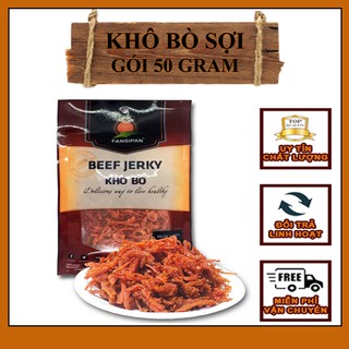 Đồ Ăn Vặt 10 Gói Bò Khô Sợi 50 Gram Hấp Dẫn Không Béo