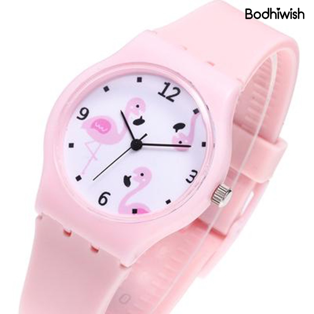 Đồng Hồ Đeo Tay Dây Nhựa Hình Chim Hồng Hạc Dễ Thương Cho Bé | BigBuy360 - bigbuy360.vn