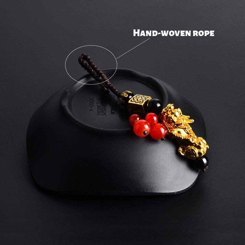 Mặt Dây Chuyền Đá Obsidian Phong Thủy Trung Hoa Cho Nam Và Nữ|Hạt Charm May Mắn Tự Làm Trang Sức / Điện Thoại / Móc Khóa