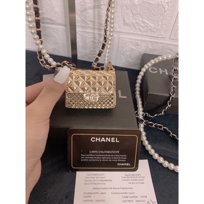 Túi mini Ngọc Trinh- Hàng Siêu sang chảnh  - Túi dây ngọc và dây xích- full hộp( shop chụp)