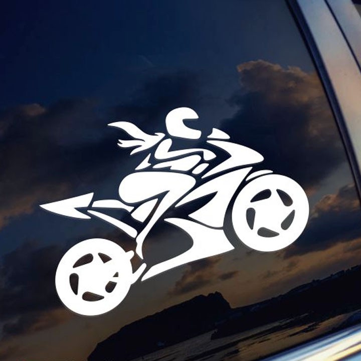 Tem Decal Motorcycle Racing Girl Dán Trang Trí Xe