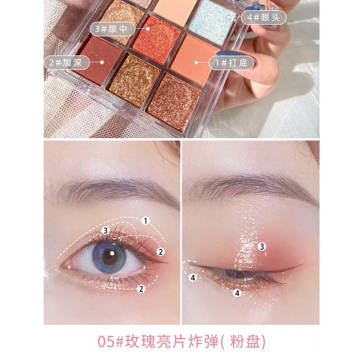 Phấn mắt nhũ Glam Colour là phấn mắt đa sắc