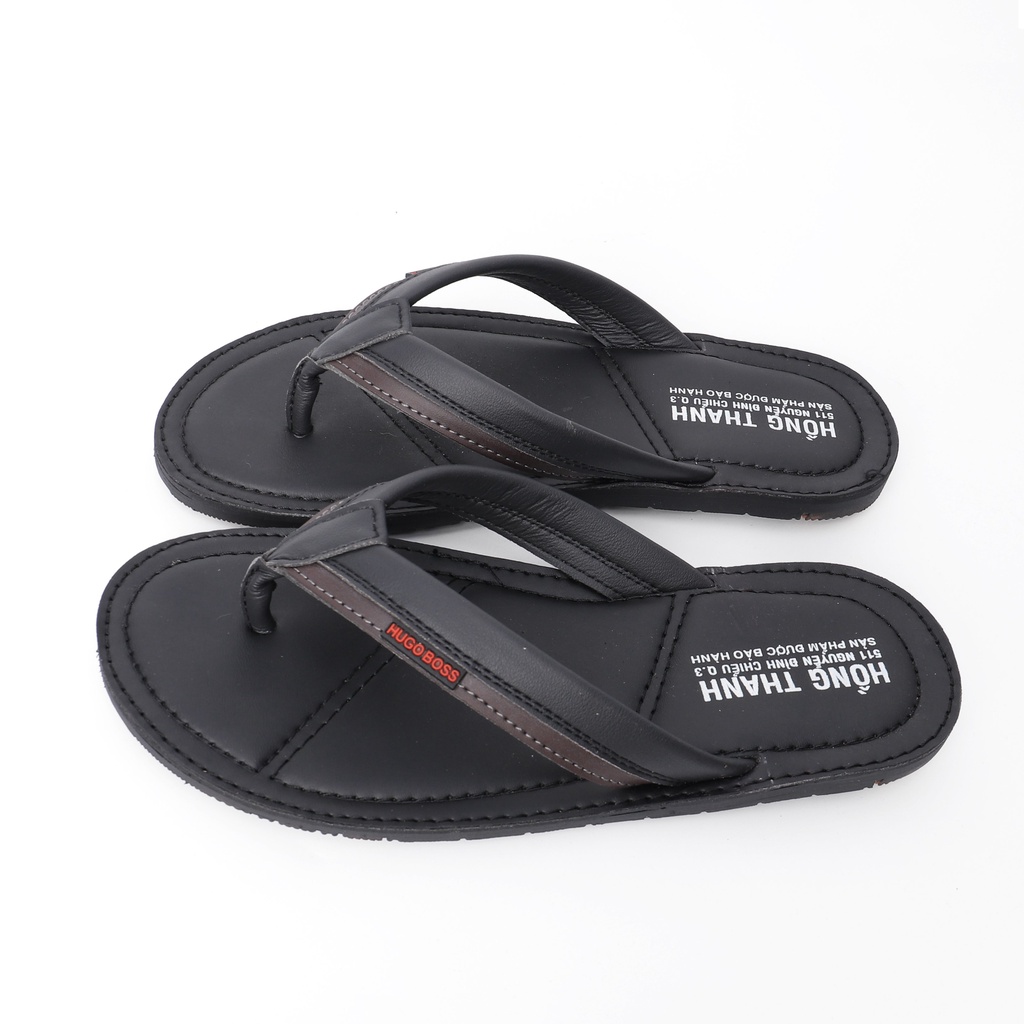 Dép kẹp nam da thật, đế cao su, chống trượt T28