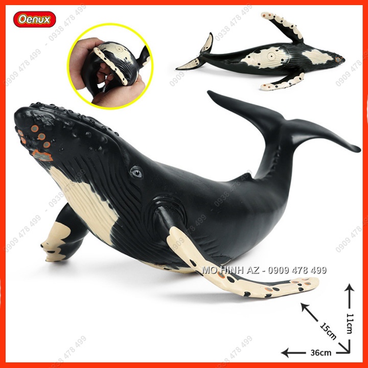 Mô Hình Cá Voi Lưng Gù Nhựa Mềm Size Lớn - 4706.2