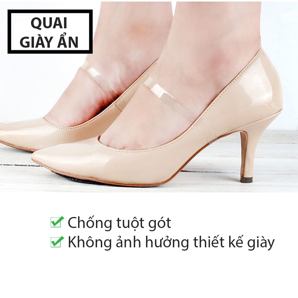 Quai giày ẩn bằng silicon trong suốt giúp giữ giày ôm chân không bị tuột giày khi mang giày cao gót nữ PK39
