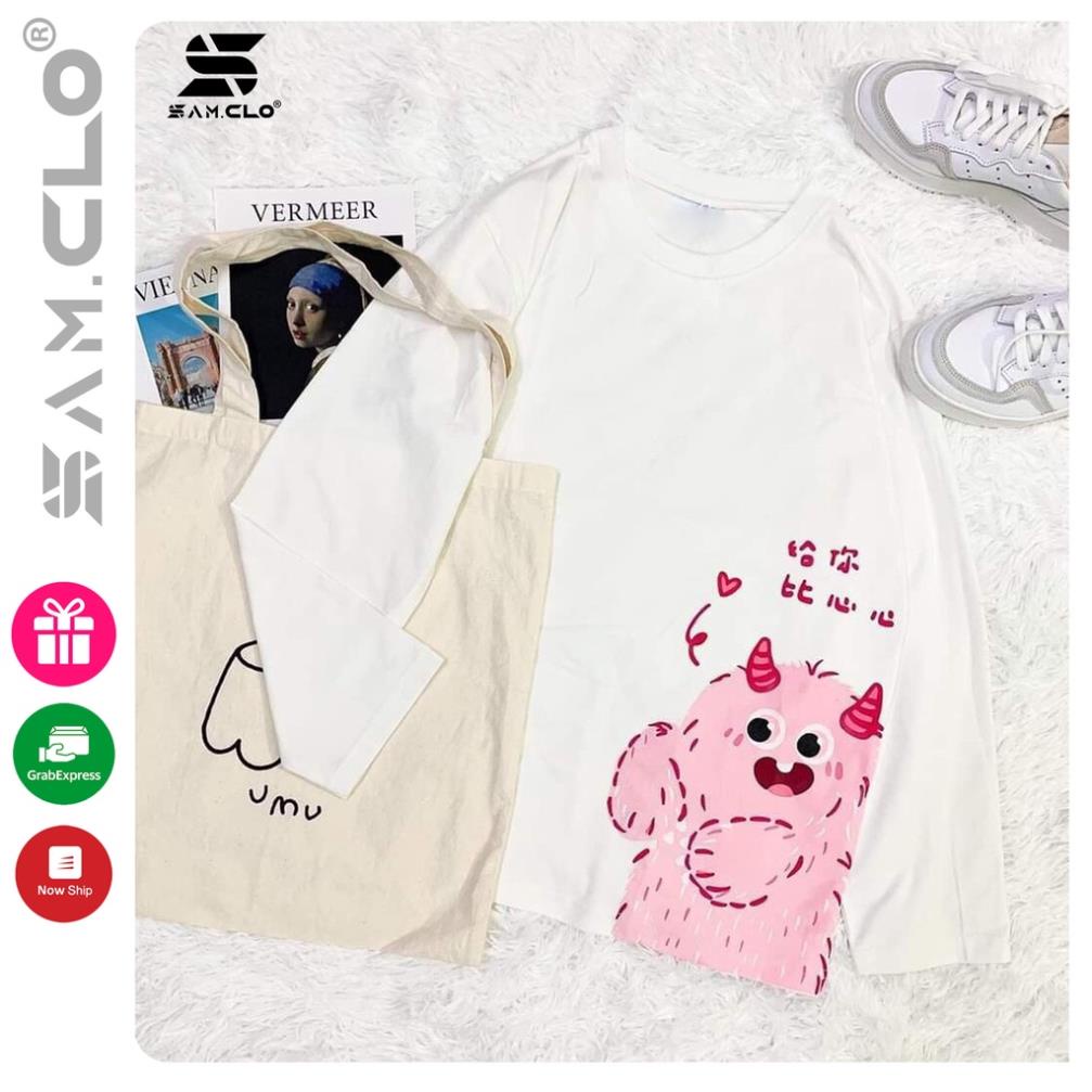 Áo thun TAY DÀI nữ ULZZANG freesize phông form rộng dáng unisex mặc cặp, nhóm, lớp in HÌNH THÚ DỄ THƯƠNG *