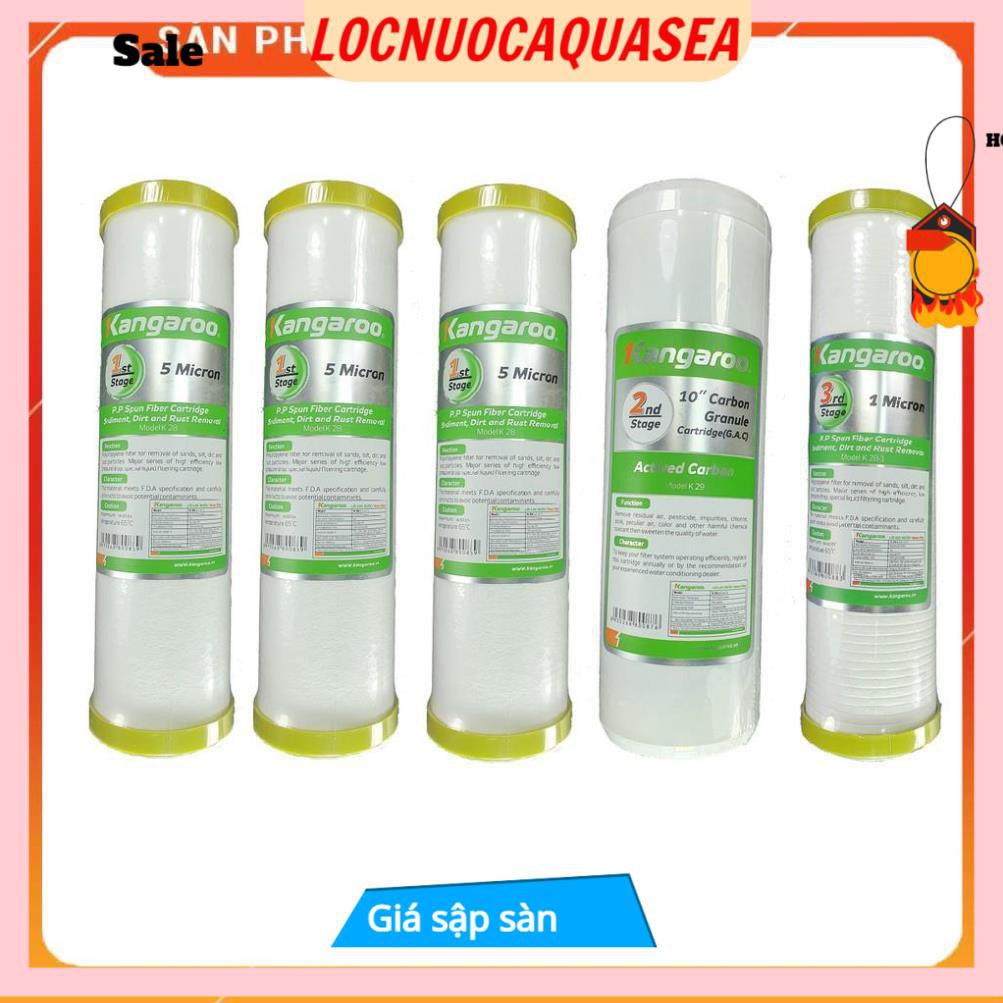 Giá Sốc Bộ 05 lõi lọc nước Kangaroo: 3 lõi số 1, 1 lõi số 2, và 1 lõi số 3 (Cam kết chính hãng) 👉 Lõi Lọc Số 123Kangaroo