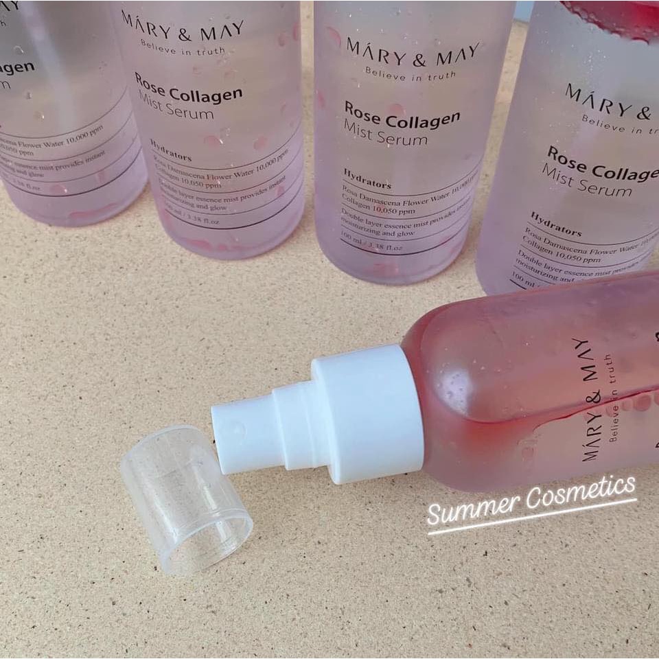 Xịt khoáng serum 2 lớp MARY & MAY ROSE COLLAGEN MIST SERUM 100ml