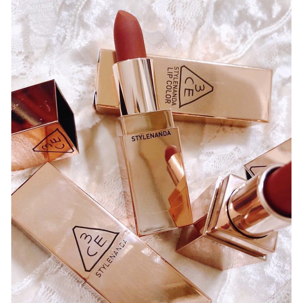 CAM KẾT HÀNG CHUẨN AUTH- Son 3CE Matte Lip Color màu #228 Đỏ Đất
