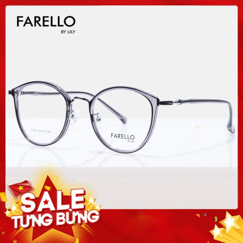 -Hàng nhập khẩu Gọng kính cận nữ FARELLO cao cấp mắt tròn, chất liệu nhựa nhẹ nhàng thanh mảnh, màu sắc thời trang - 166