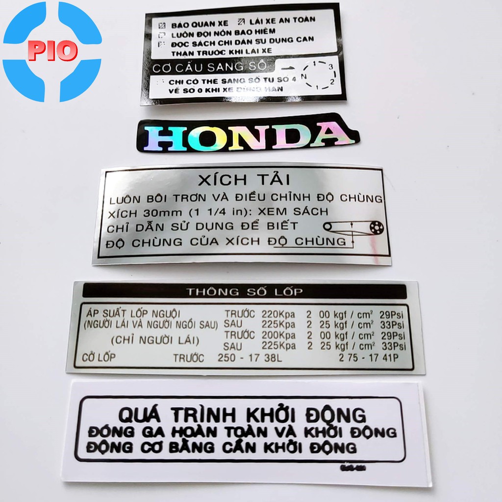 [Decal xe] Bộ Tem Thông Số Wave Chống Thấm Nước