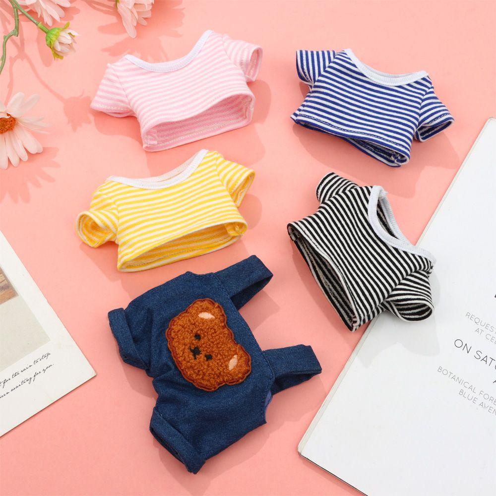 SUSANS Phù hợp với trang phục búp bê 20cm quần yếm ngắn tay phụ kiện quà đồ chơi cô gái