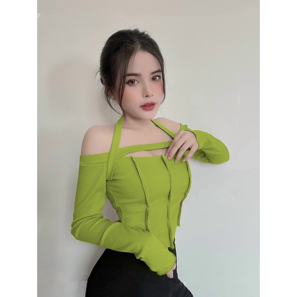 Áo tay dài trễ vai