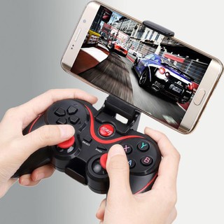 Tay cầm chơi game x3/t3 có bluetooth cho smartphone, pc, laptop, android, ios, windows có giá kẹp điện thoại
