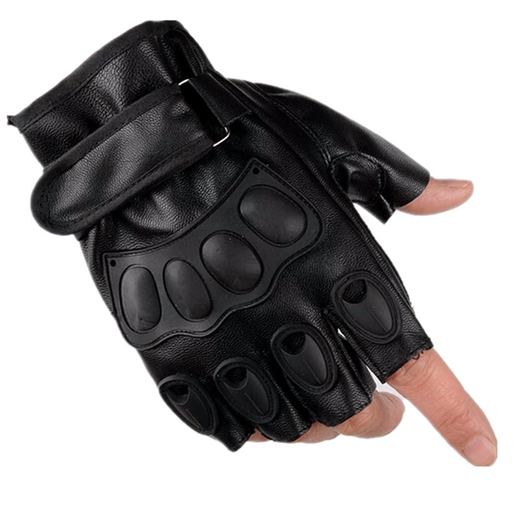 Găng Tay Da Hở Ngón Tập Thể Thao Cho Nam