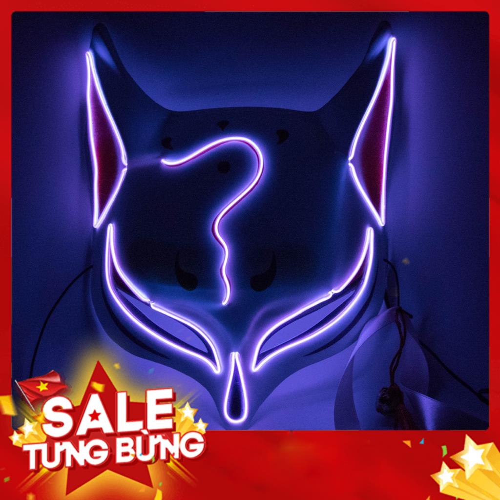 Mặt Nạ Phát Sáng Hình Cáo, Mặt Nạ Hồ Ly sử dụng pin để phát sáng đèn LED, Đồ Chơi Halloween MSP44263