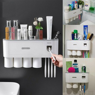 Bộ Nhả Kem Đánh Răng Tự Động Kệ Để Đồ Phòng Tắm Cao Cấp Oenon (Sản Phẩm Đã Bao Gồm Miếng Dán)
