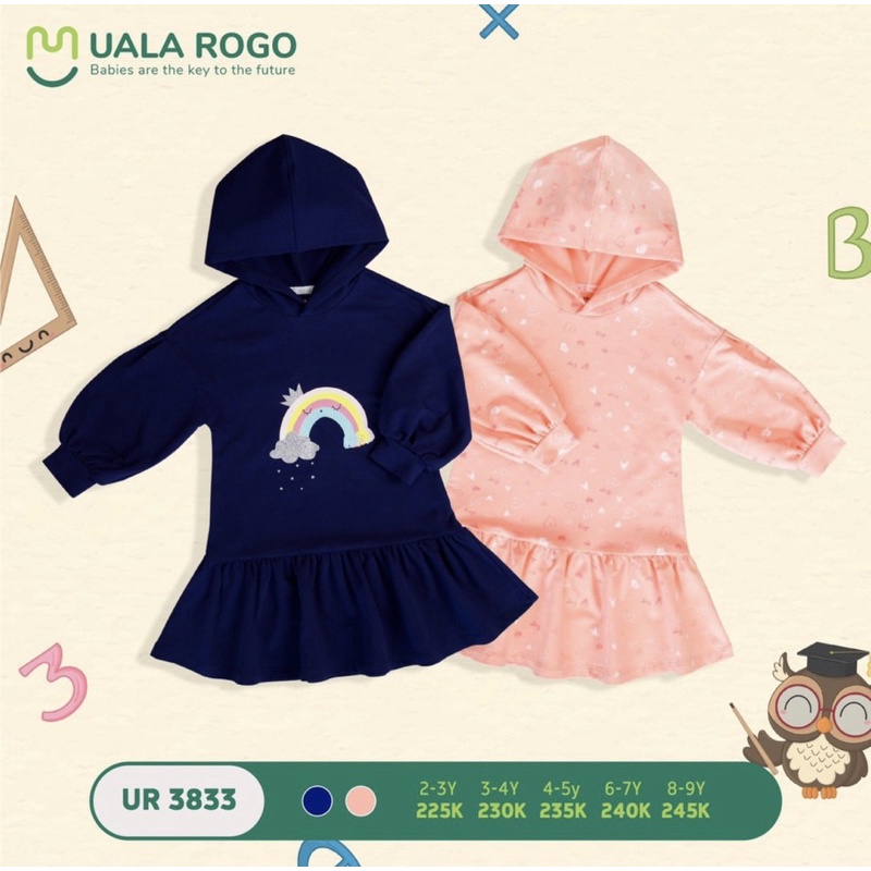 🌈🌈SIÊU PHẨM🌈🌈Váy thu đông bé gái có mũ UR3833