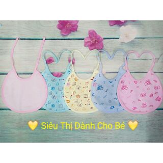 Yếm cotton ăn dặm cột dây cho bé trai bé gái