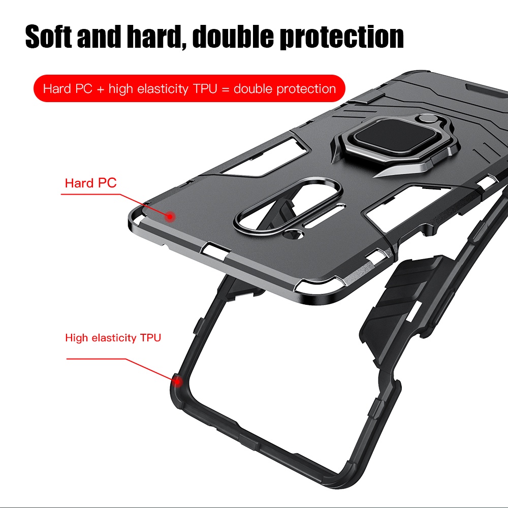 Shockproof Armor Case OnePlus 7 8 Pro 6T 7T 8T Magnetic Ring Stand Holder Back Cover