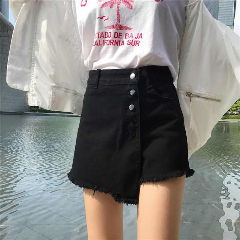 Quần short jean lưng cao thời trang Hàn Quốc tùy chọn màu sắc dành cho nữ