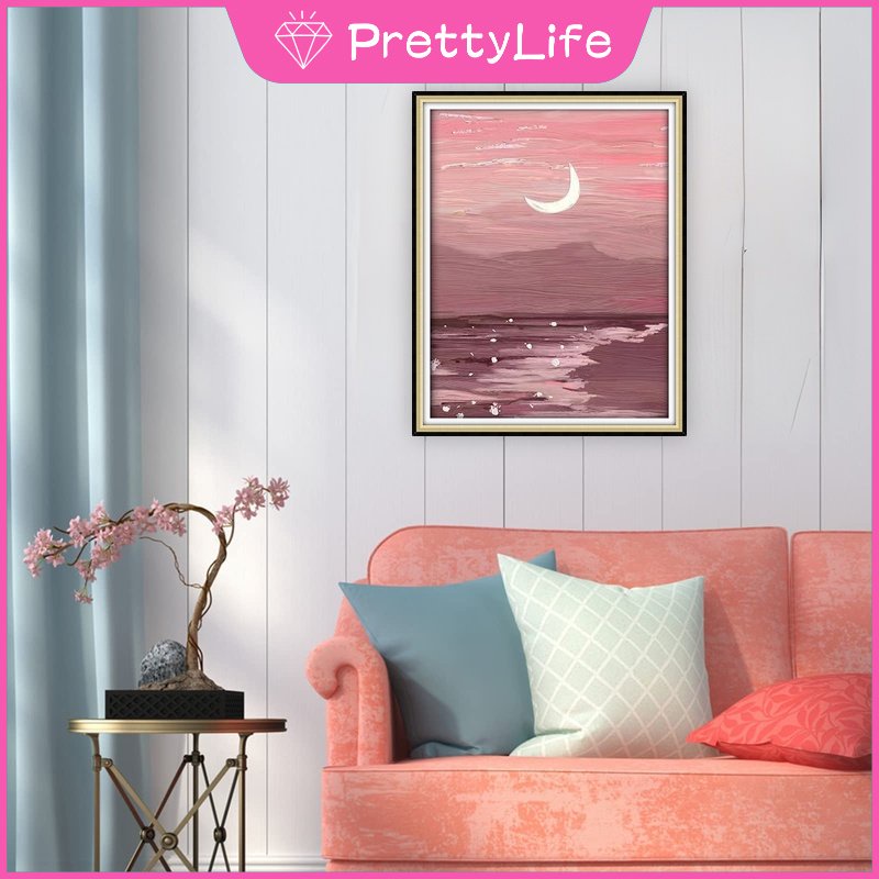 【PL】The Scenery 5D DIY Diamond Painting The Moon Sunset Suitable for Family Home Decor 30x40cm/40x50cm