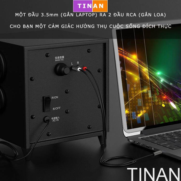 Cáp Chuyển Jack 3.5mm Stereo Sang 2 Cổng Hoa Sen RCA, Cáp Kết Nối Điện Thoại, IPod, MP3, Máy Tính Ra Loa